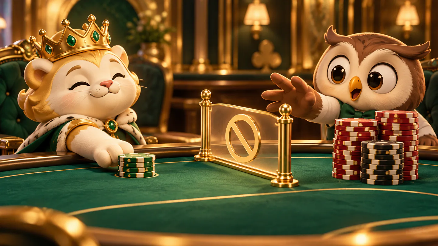 A small all-in chip stack separated from a larger raise by an elegant golden barrier
