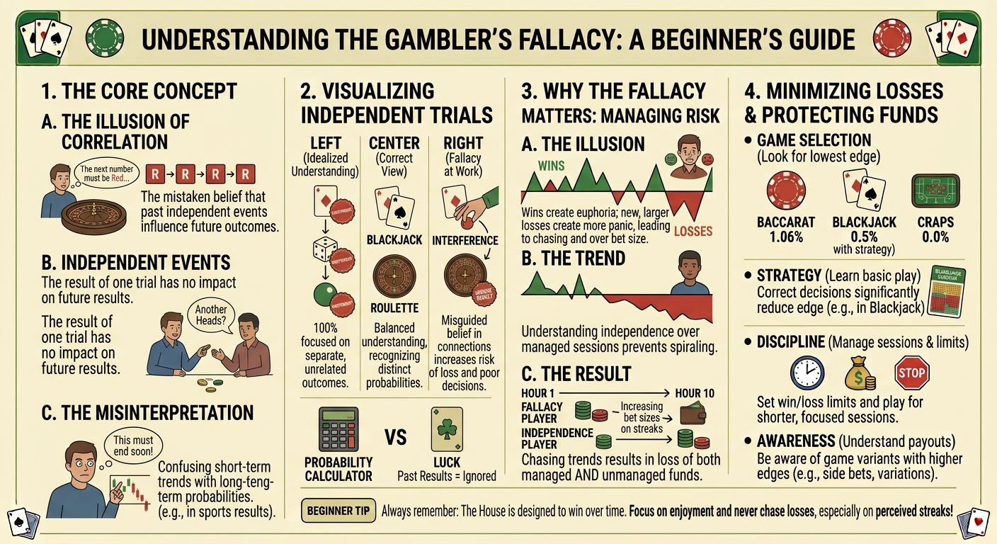 Gambler’s fallacy explanation infographic